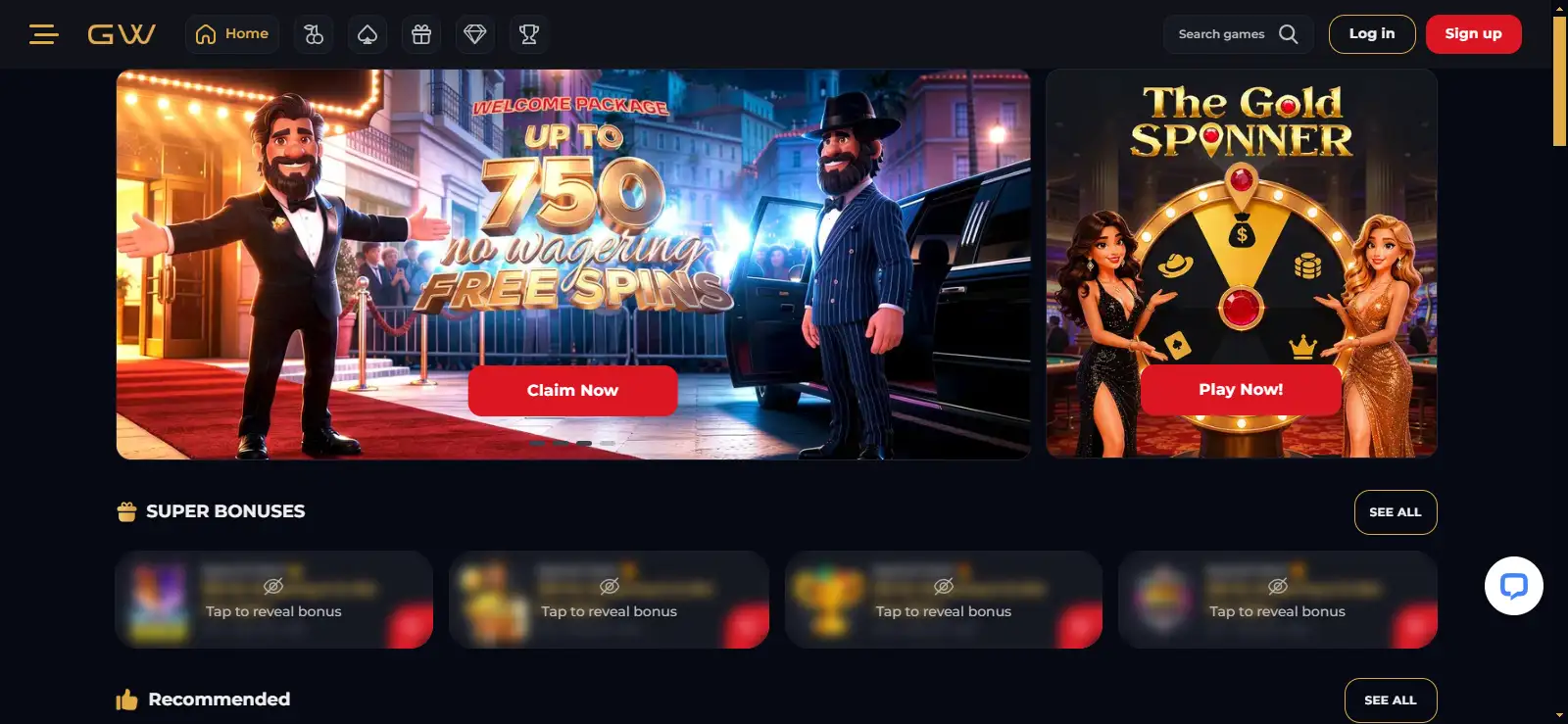 GoldWin casino homepage or game interface