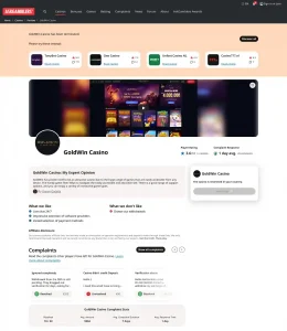 GoldWin complaint listings on an independent complaint platform
