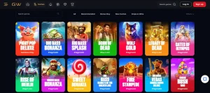 GoldWin games lobby and category interface